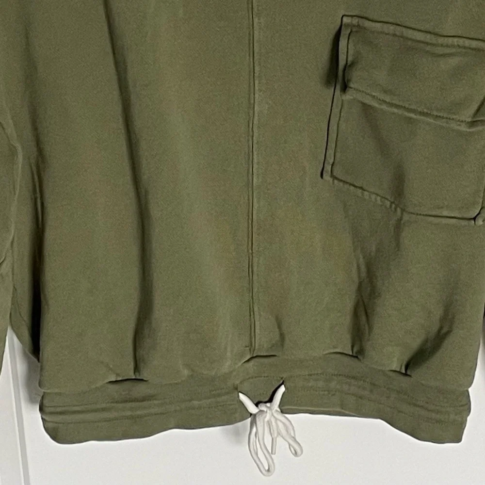 J. Crew University terry patch-pocket Sweatshirt army green 35799